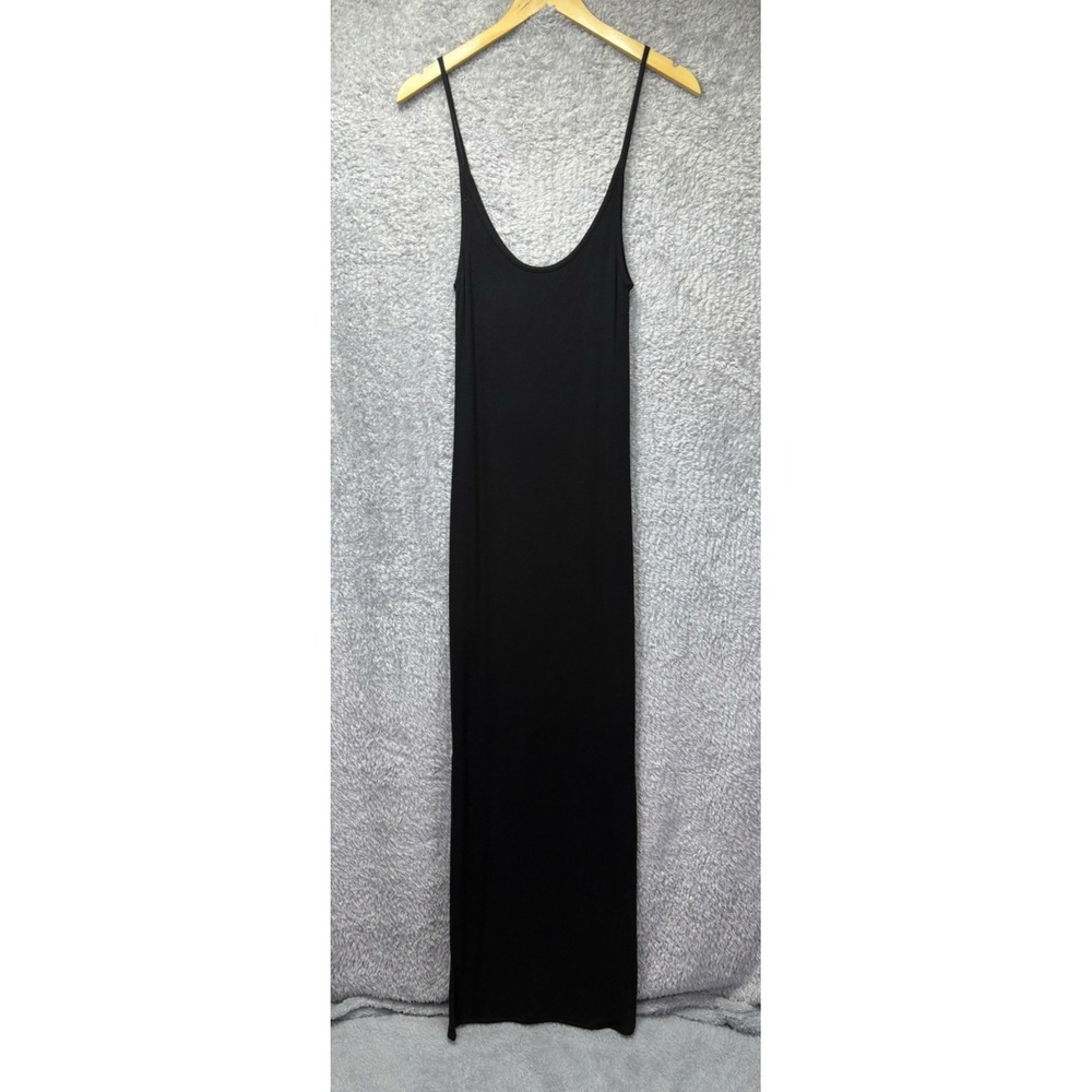 ATM‎ Anthony Thomas Melillo Black Cotton Jersey V-Neck Midi Slip Maxi Dress XS